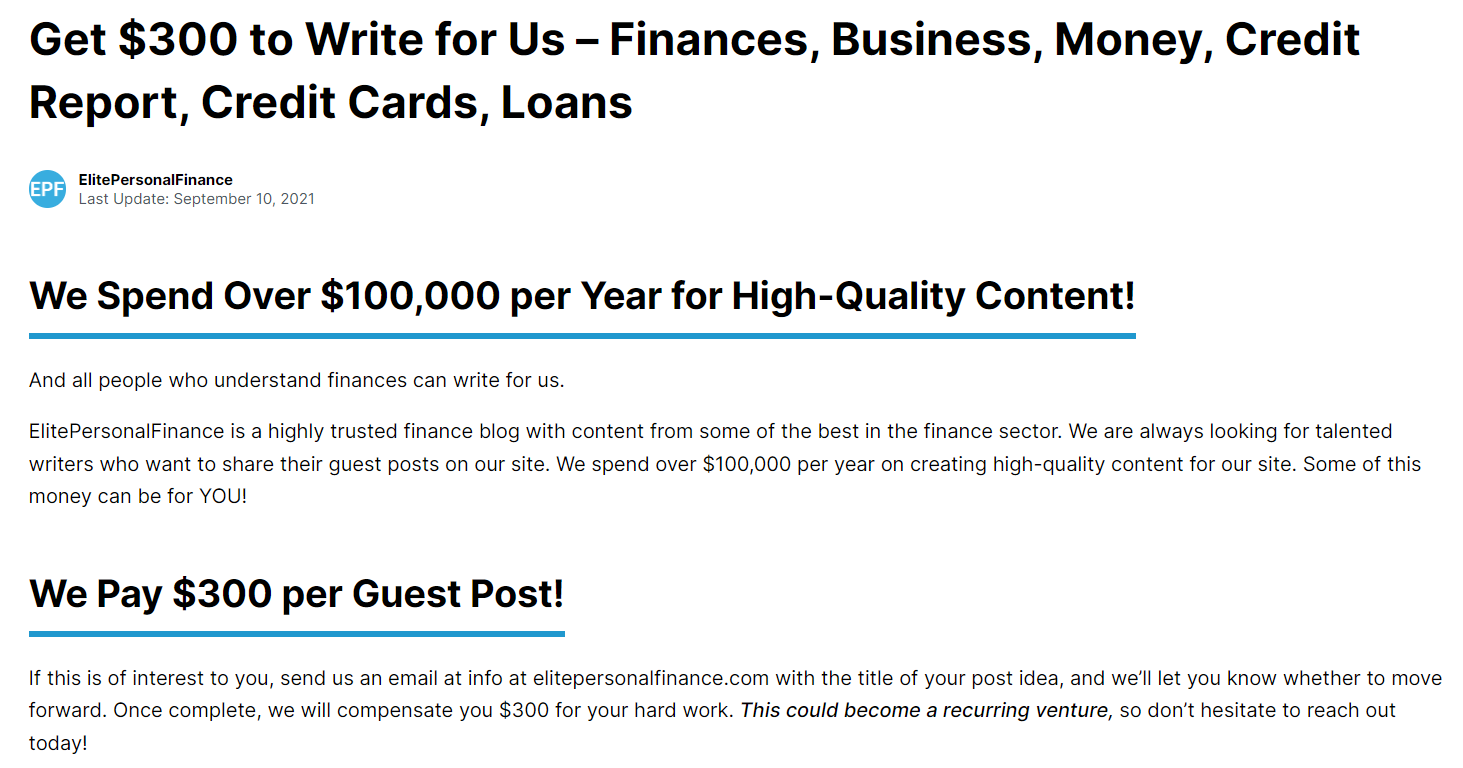 where can I post my blog and get paid - finance blogs